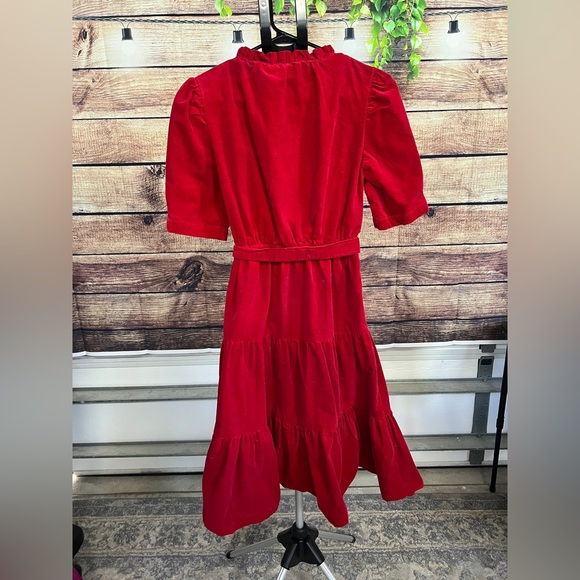 Draper James RSVP Red Corduroy Dress Size Small - Picture 3 of 10